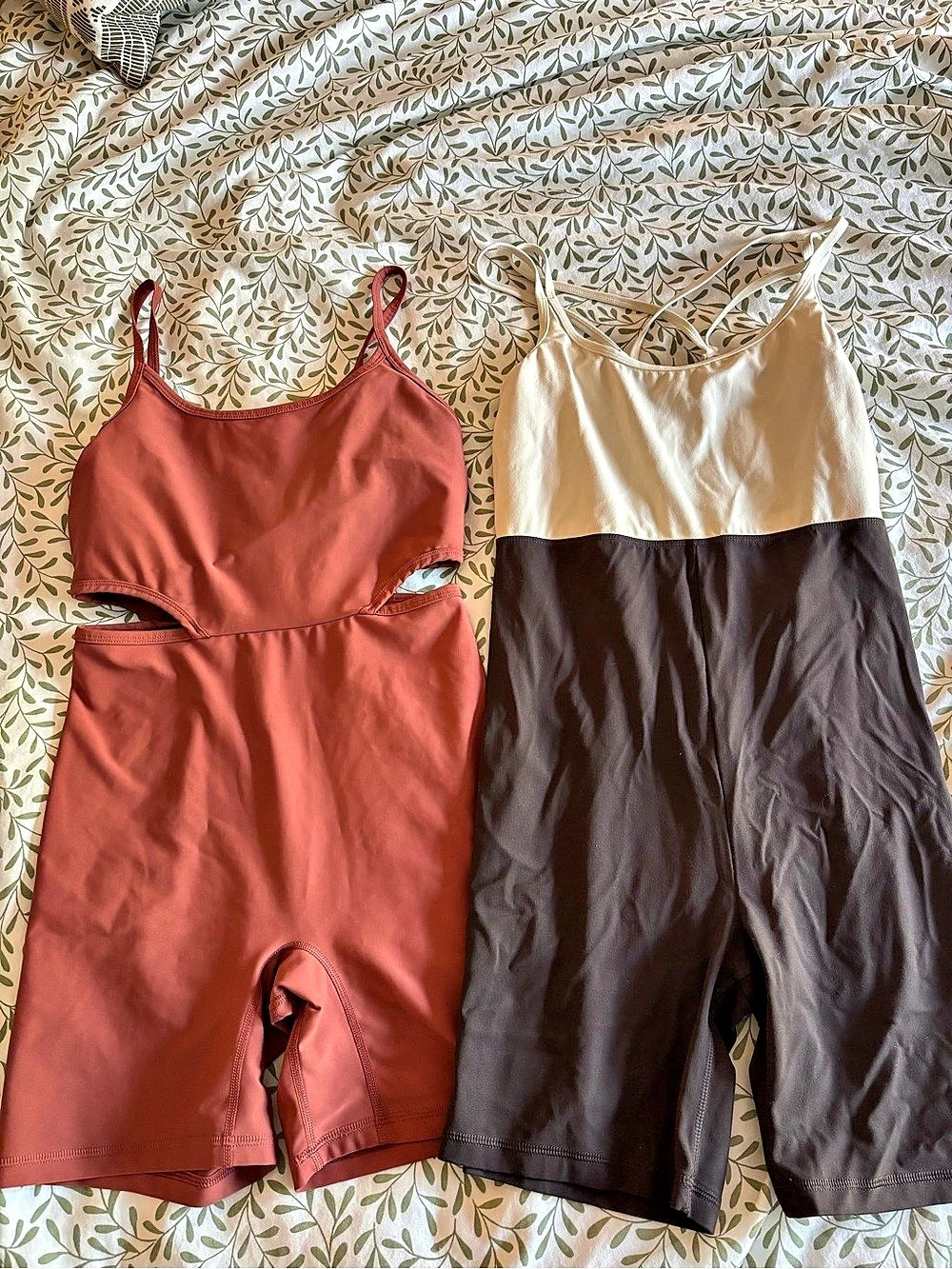 Old Navy Active Powersoft Set of 2 Built-In Bra Short Rompers Size M